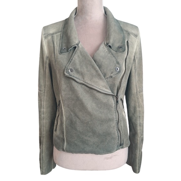 Anthropologie Marrakech Rocker Moto Jacket Green Boho Womens Sz M Street Style - Picture 1 of 10
